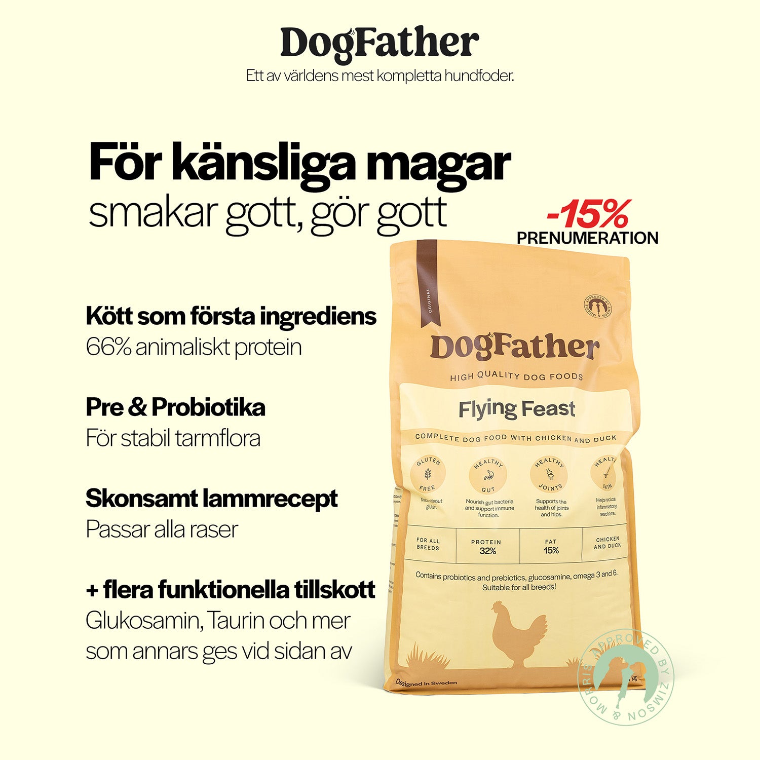 Hundfoder Kyckling & Anka, 11kg