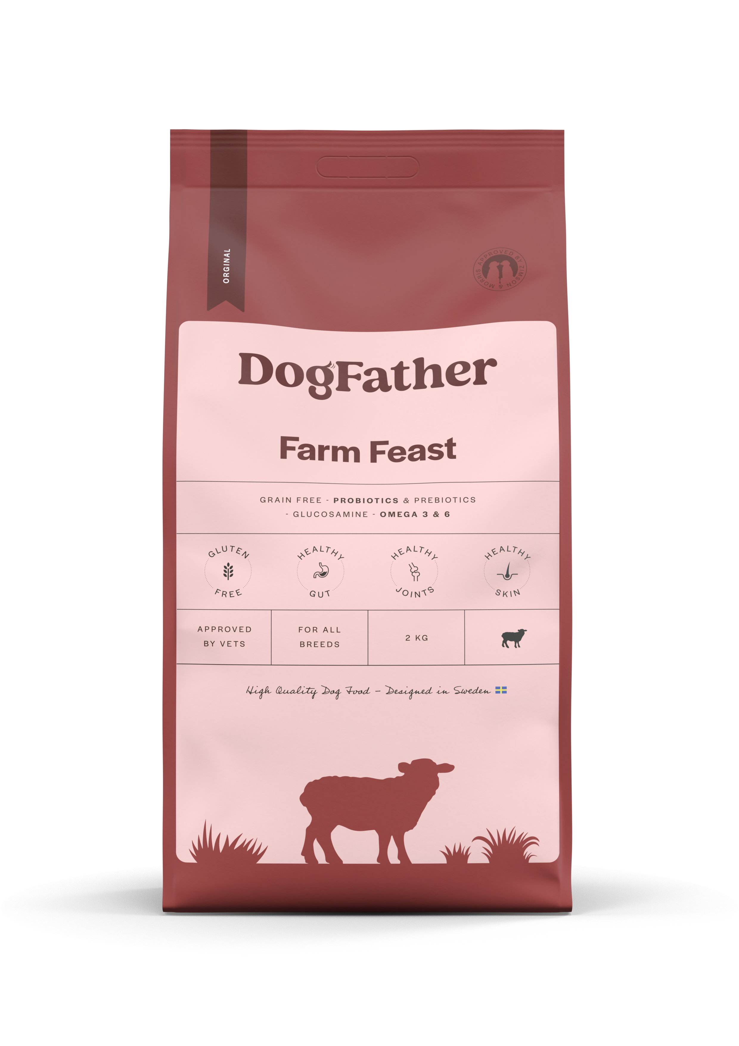 Hundfoder Lamm & Ris, 2kg