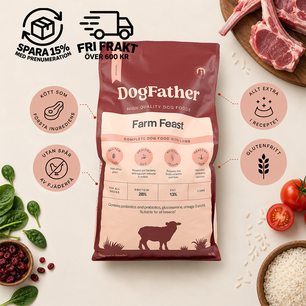 Hundfoder Lamm & Ris, 11kg