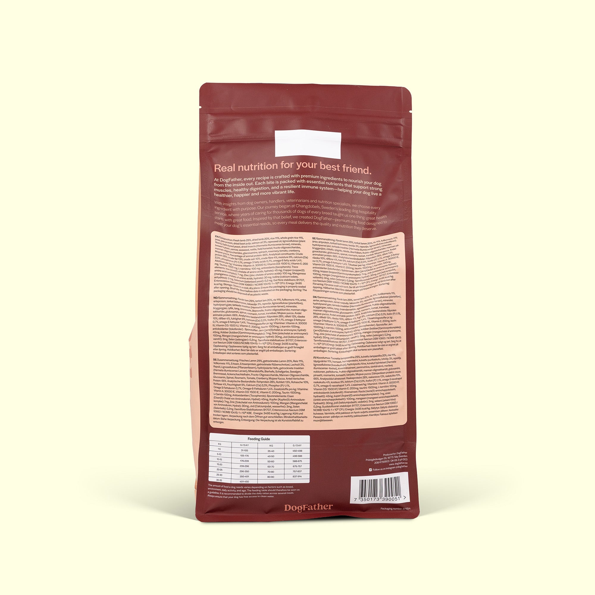 Hundfoder Lamm & Ris, 2kg