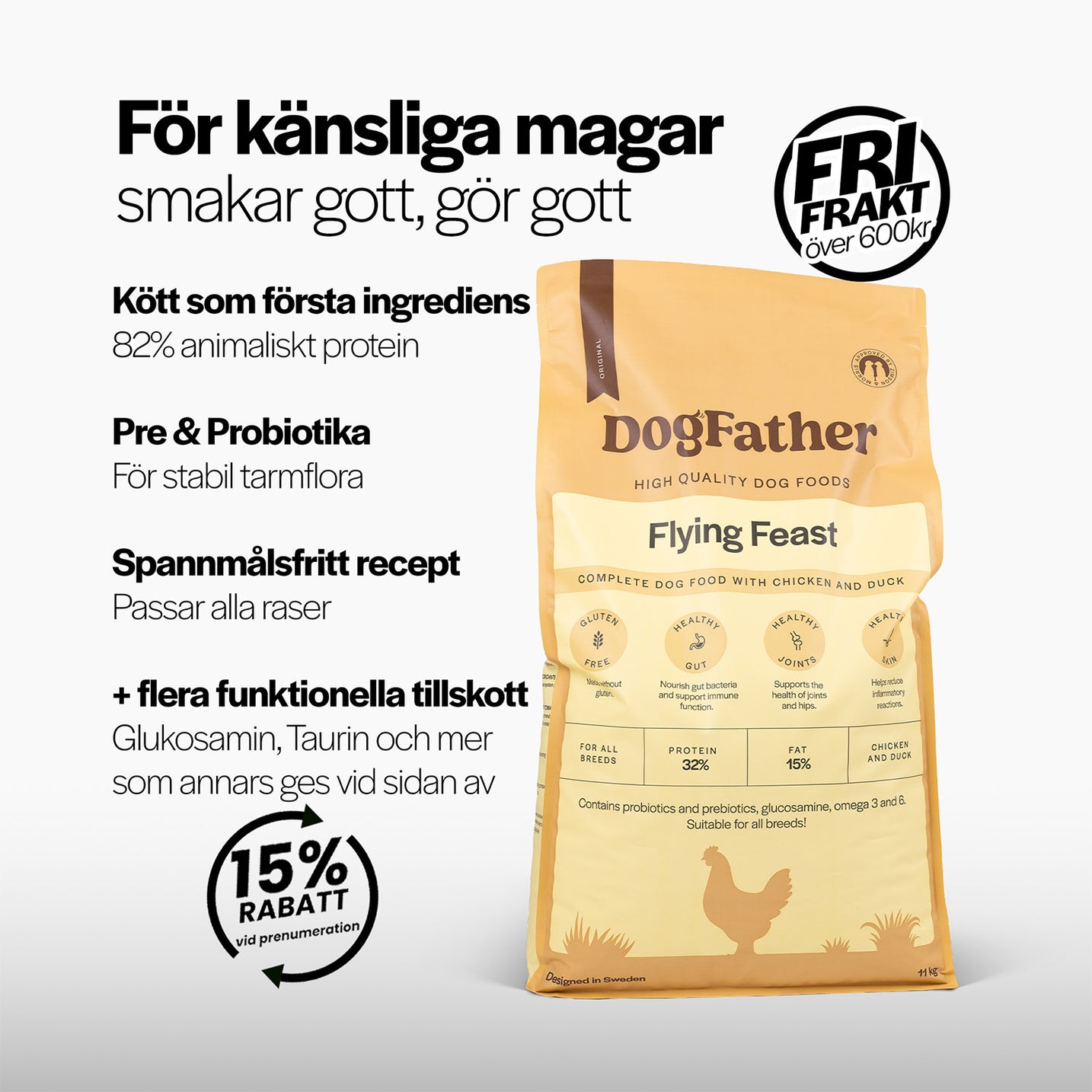 Foder & Såskit - Kyckling & Anka 11kg