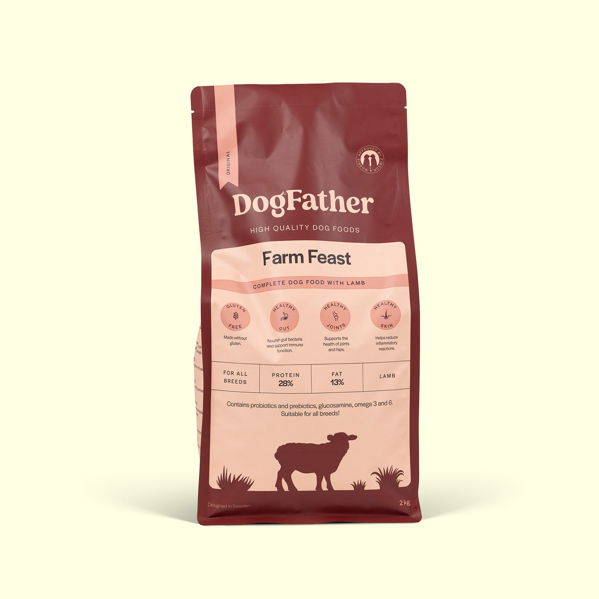 Hundfoder Lamm & Ris, 2kg