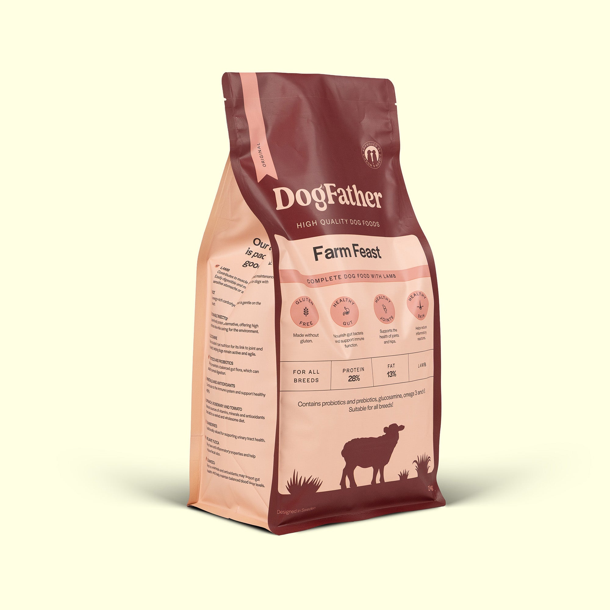 Hundfoder Lamm & Ris, 2kg